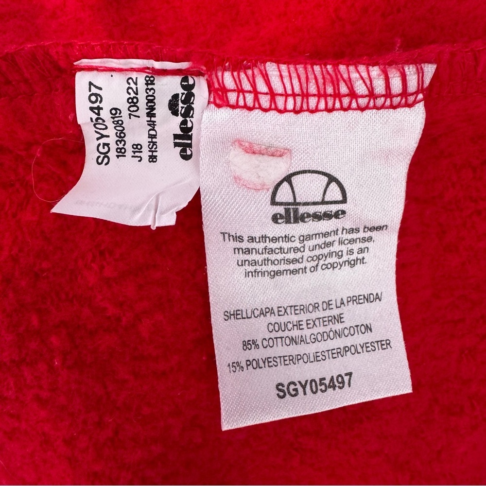 Ellesse Alagna Track Jacket Zip Up Crop Sweatshirt Red 90's Inspired Medium - Picture 8 of 10